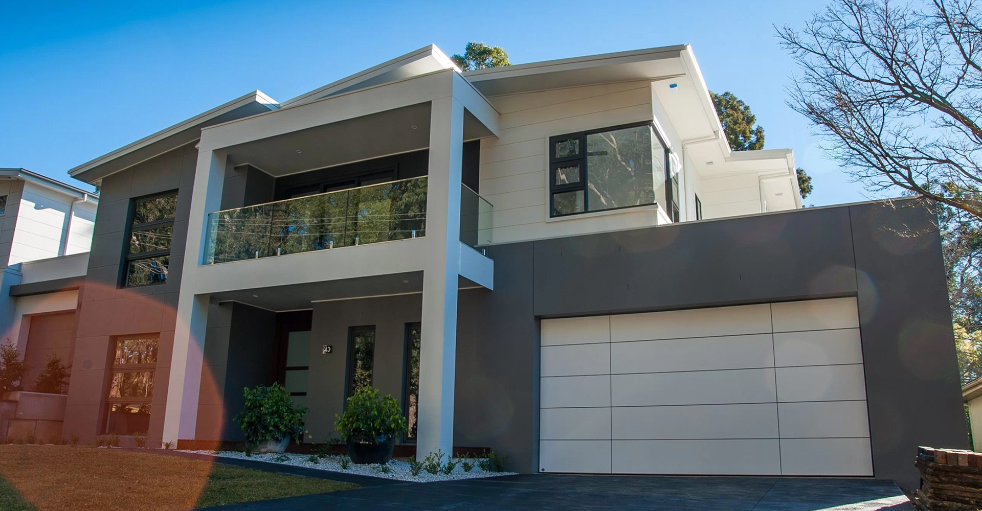 Designer Sheer Panel Garage Door for Modern Homes in Brisbane and Gold Coast
